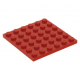LEGO lapos elem 6x6, piros (3958)